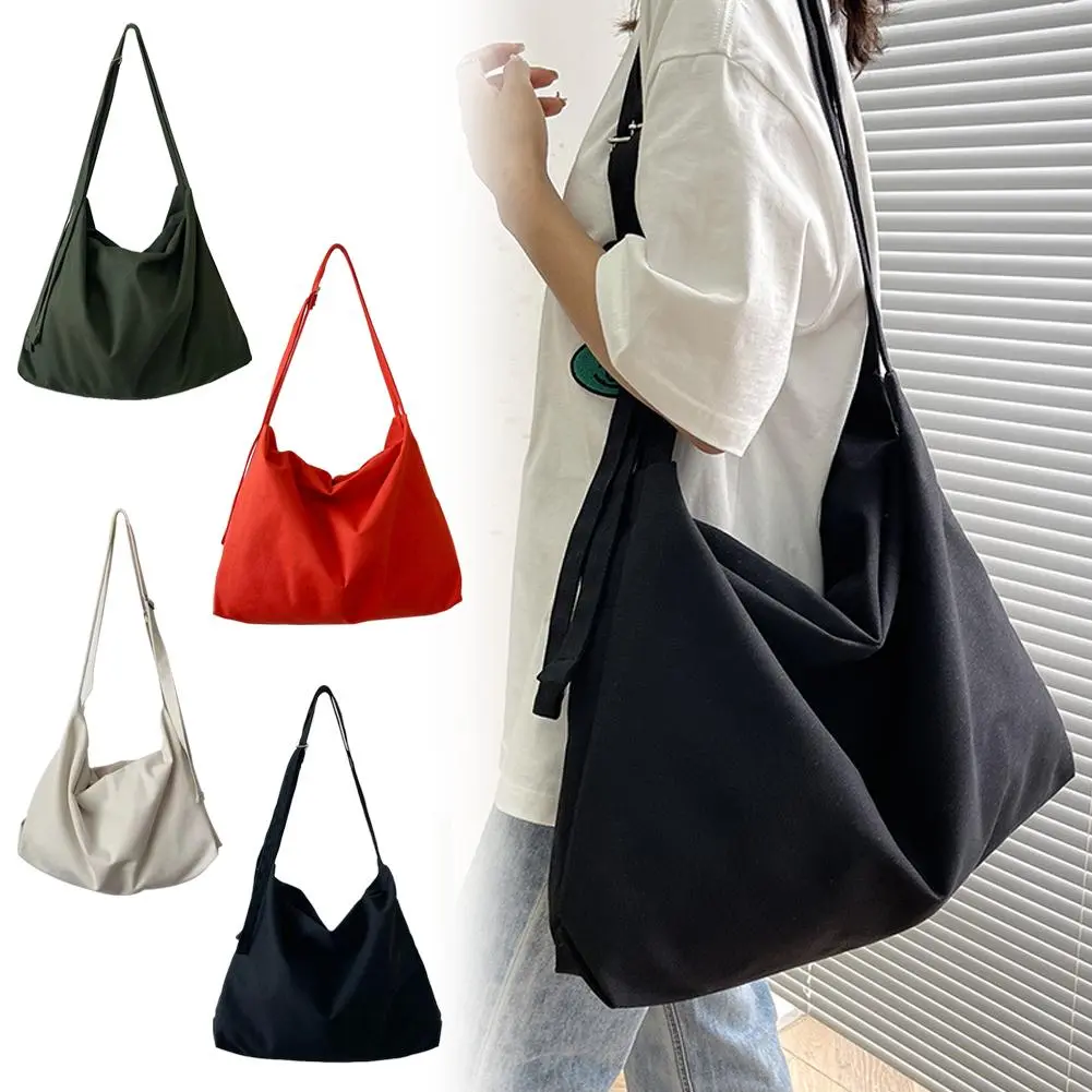 1pc Minimalist Female Crossbody Bag Large Capacity Messenger Canvas Bag For Student