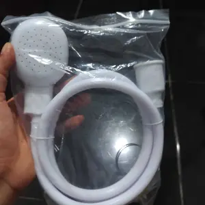 HJS Hand Shower Portable ABS PVC Drat Karet Universal + Klem | Shower Darurat Praktis Putih