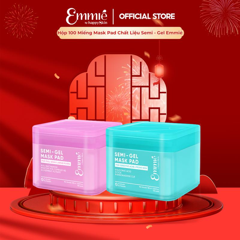   ĐỘC QUYỀN   MỚI RA MẮT  Hộp mặt nạ 100 miếng Pad 5% NIA CICA - SEMI GEL MASK PAD 180ml Emmie by HappySkin 
