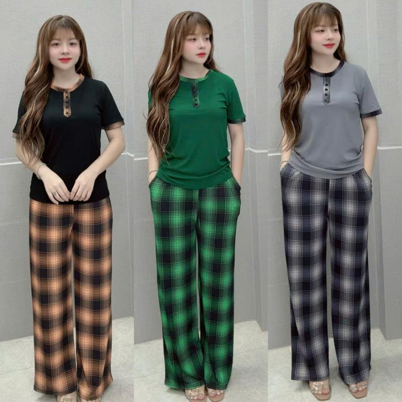 ĐỒ BỘ ỒNG XUÔNG DAI ÁO TAY NGẮN CỔ TRÒN CHẤT VẢI THUN GÂN TĂM MỀM MỊN CO GIẢN