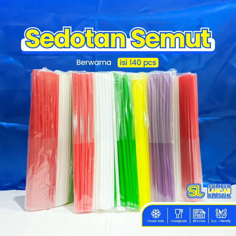 Sedotan Plastik Murah Warna Warni [ISI 140PCS] Sedotan Minuman | Sedotan Semut | Sedotan Es 1