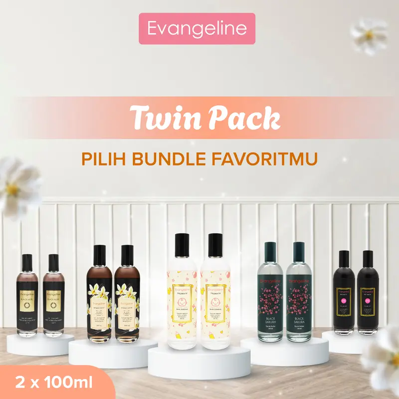 【GET 2 PCS】TWIN PACK BUNDLE  | Evangeline Eau De Parfum 100ML | Parfum Wanita Tahan Lama Long Lasting 1