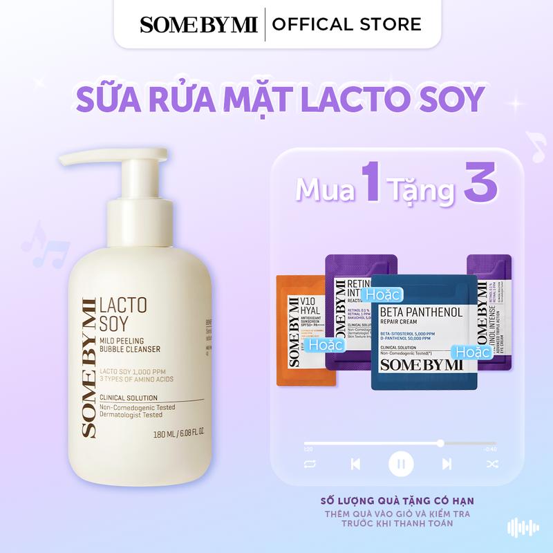  Some By Mi Sữa Rửa Mặt Đậu Nành Tẩy Tế Bào Chết LACTO SOY MILD PEELING BUBBLE CLEANSER 180ml 