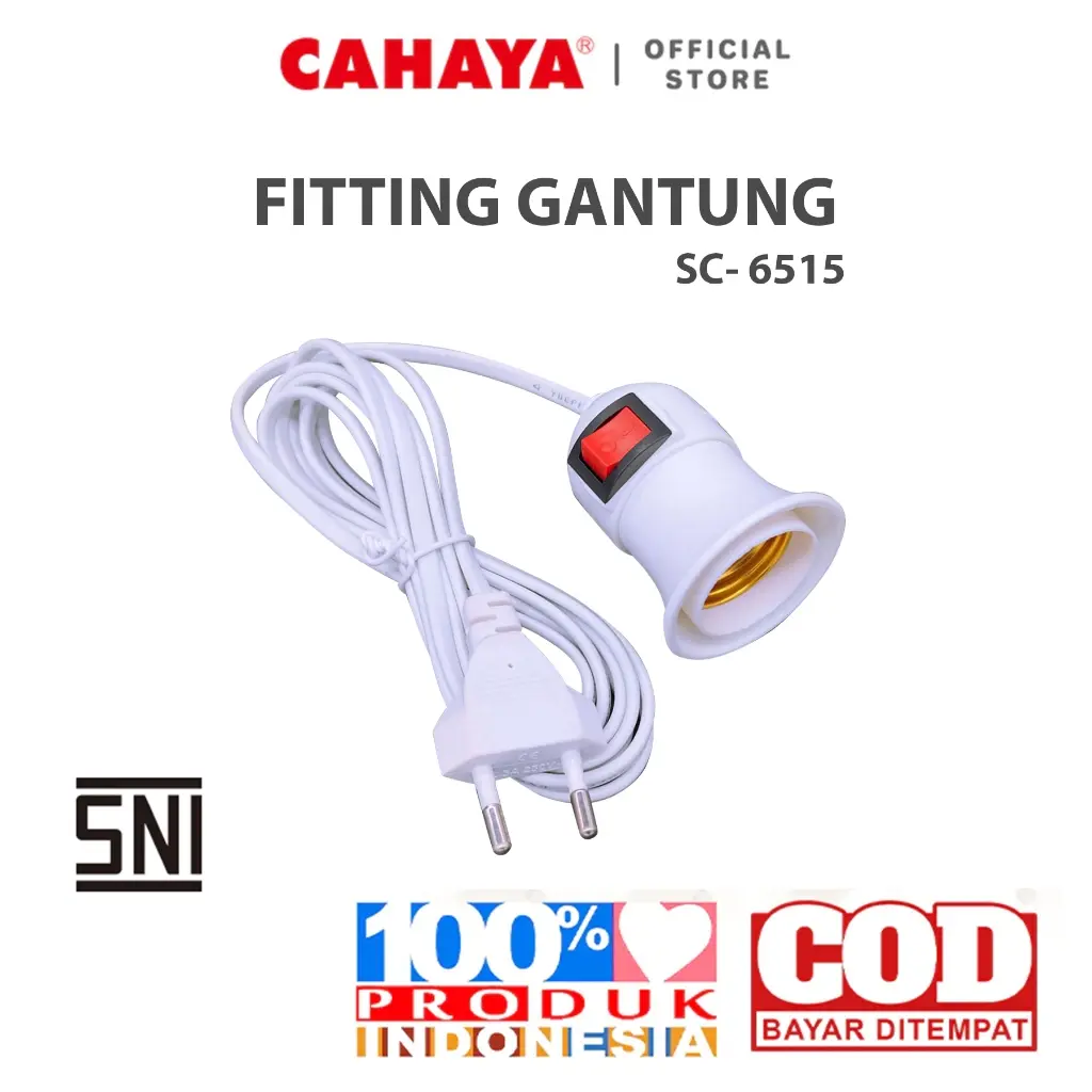 CAHAYA - Fitting Lampu Gantung Kabel 3m 3 Meter /5m 5 Meter /10m 10 Meter /Fitting Lampu Gantung Saklar/ SC-6515