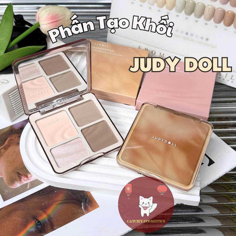 JUDYDOLL Bảng Phấn Tạo Khối JUDYDOLL Kèm Bắt Sáng 4 Ô Hỗ trợ tạo khối và bắt sáng tự nhiên 9g