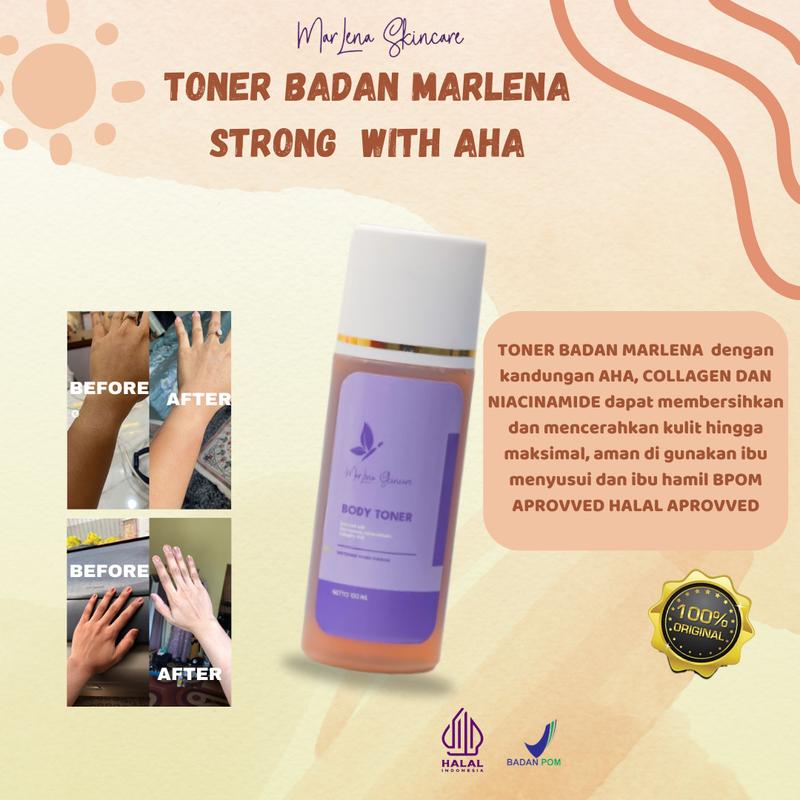 TONER BADAN MARLENA isi 2 BOTOL FREE KAPAS Melembutkan UNTUK BADAN  Mencerahkan Tubuh Niacinamide Kotoran Memutihkan Memudarkan 4