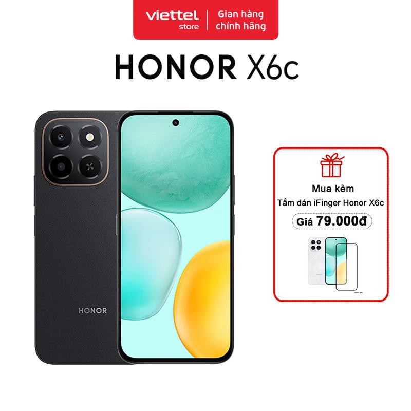 Điện Thoại Di Động Honor X6c 6GB + 128GB Chính hãng | Pin 5300mAh | Camera 50MP| NFC | Kháng nước IP64