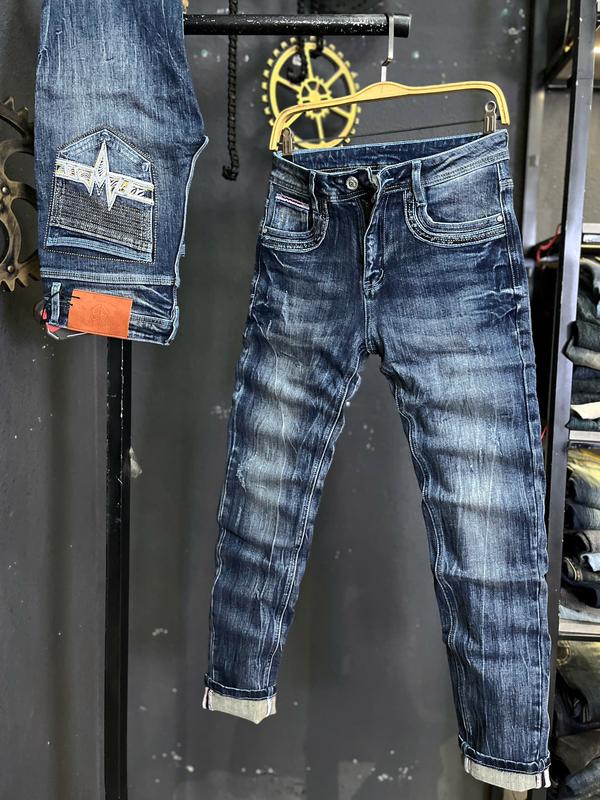  Quần Jean Dài THREE CLTN - TD744-Q Màu Xanh Sáng Mạng Túi Đắp Da Màu Chỉ Đồng Chất Denim Mẫu Mới Chi Tiết Như Hình 	 J3944. 