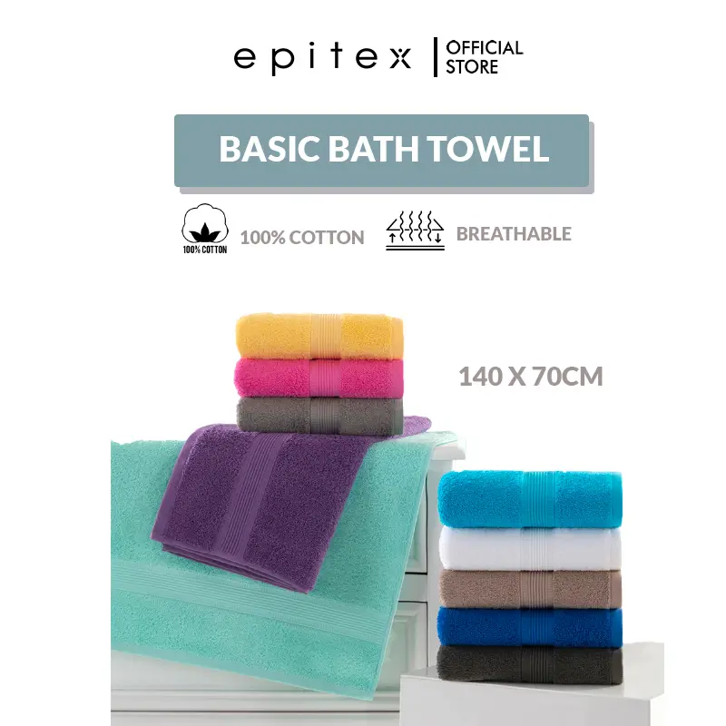 Epitex Pure Cotton Bath Towel Bright Color Towel | Gym Towel | Bathroom Towel | Yoga Towel | Soft