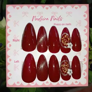 Kuku Palsu Handmade Cat Eye Free Lem gel & 1 paket Toolkit