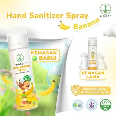 Bigroot Care Hand Sanitizer Spray Banana 50ml - Food Grade Halal