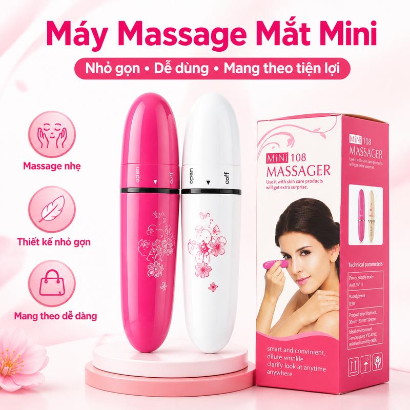 Máy Massage Mắt Mini Cầm Tay Tiện Lợi, Thiết Kế Nhỏ Gọn, Dụng Cụ Chăm Sóc Vùng Mắt, Dễ Mang Theo Khi Đi Làm Du Lịch