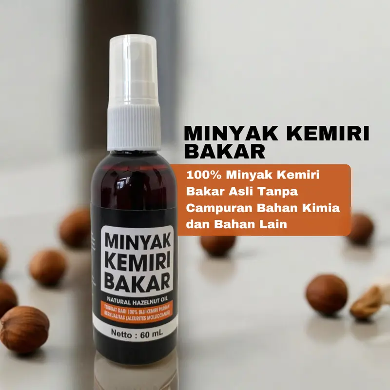 Minyak Kemiri Bakar untuk Perawatan Rambut dan Kulit Kering - 100% Pure Candlenut Oil - Skin and Haircare Serum 0