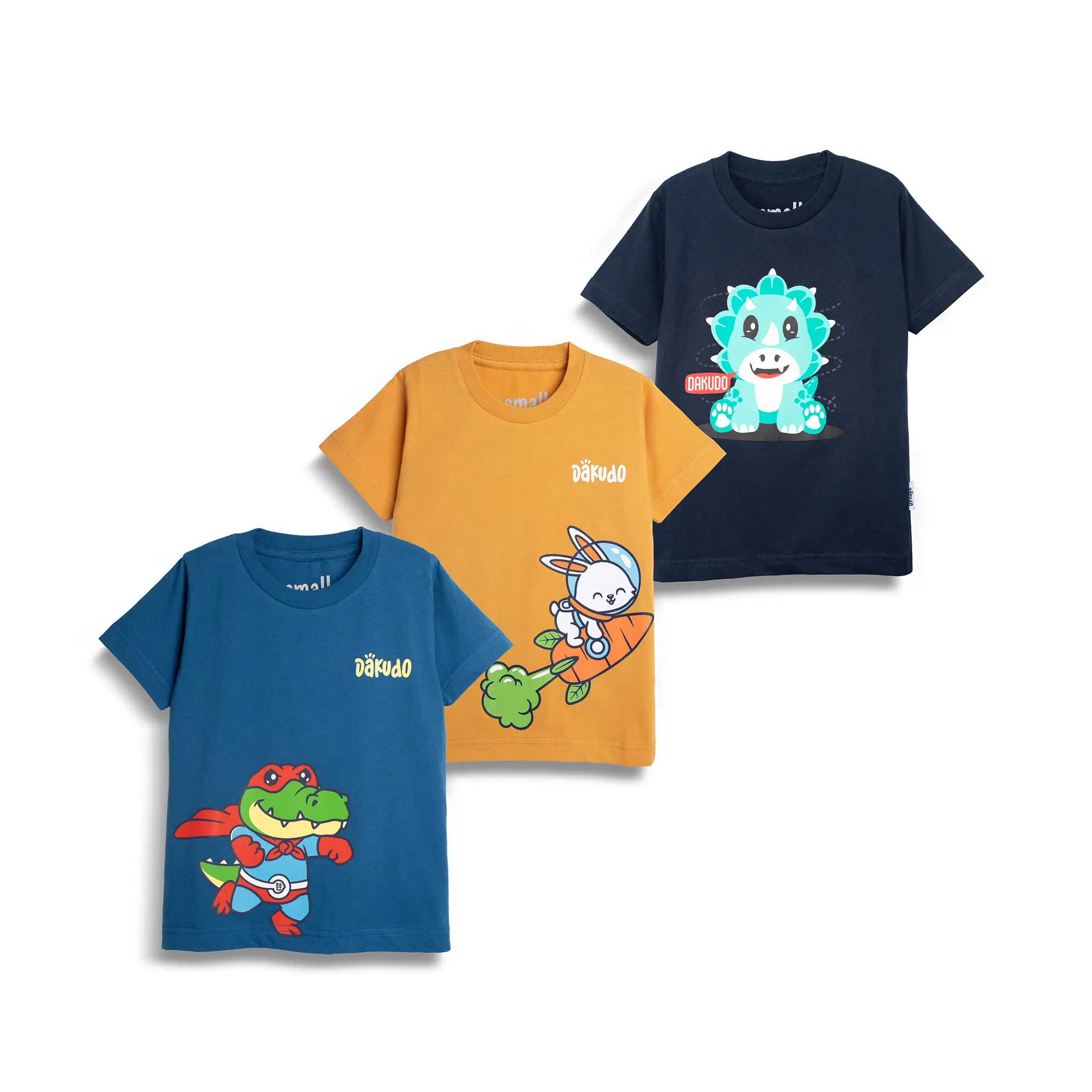 dakudo - SALE 100K 3 PCS baju kaos anak distro nyaman unisex laki-laki / perempuan cotton 30s kualitas premium sablon