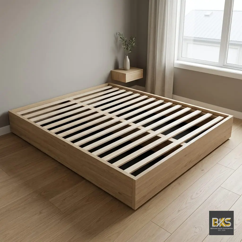 Dipan Kayu Mahoni Minimalis KING Series - Desain Modern dan Nyaman untuk Kamar Tidur Anda Furniture Bayi maupun dewasa Ranjang Bed Kasur Rak