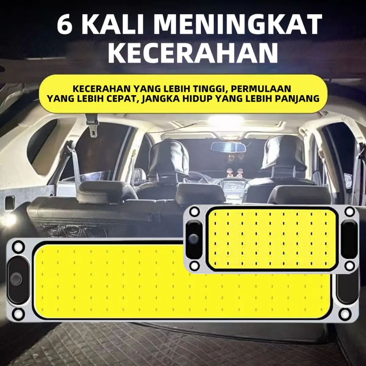 Lampu Baca LED COB untuk Mobil Truk 12V/24V Universal, Lampu Interior Kabin, Ultra Tipis 4mm, Saklar Independen, Panel Aluminium Anti Karat, 6x Lebih Terang, Mudah Instal, Cocok untuk Mobil Van Truk