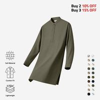 Gambar [BUNDLING] DUHA Gamis Medium Pria Lengan Panjang - Nahr Cloud Weave - Black, L dari Duha Muslim Wear Kota Tangerang 1 Tokopedia