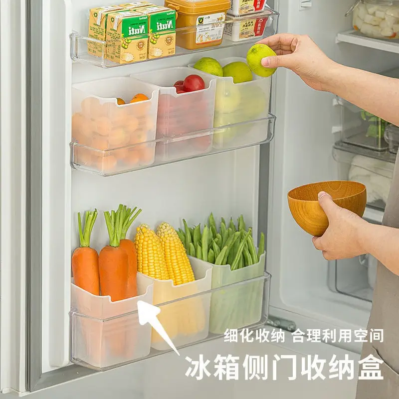 Hộp lưu trữ cửa bên tủ lạnh, để phân loại thực phẩm, rau và trái cây, giòn, lưu trữ đồ Lặt Vặt, hộp lưu trữ gừng và tỏi