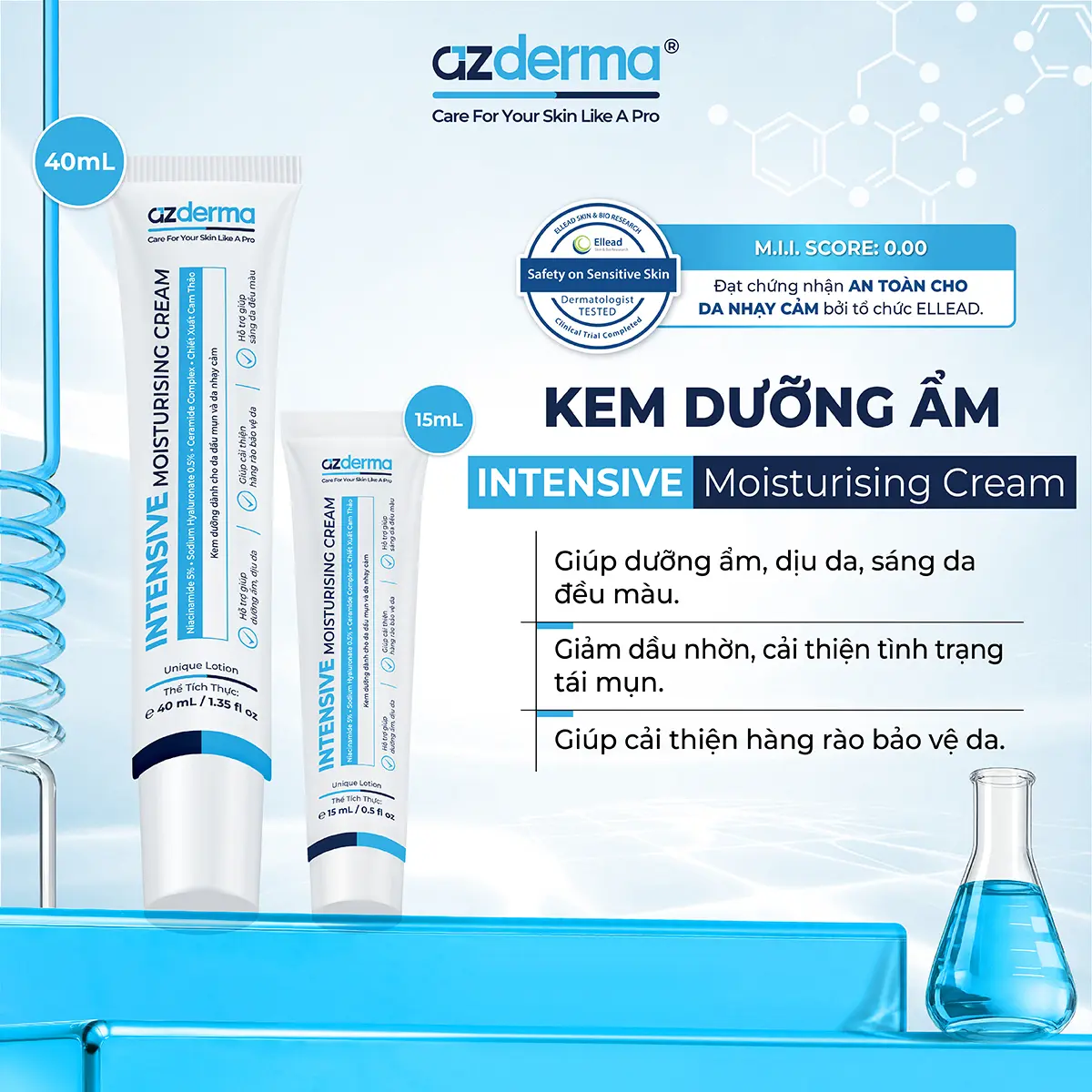 Kem dưỡng ẩm, cải thiện hàng rào da Intensive Moisturising Cream Azderma