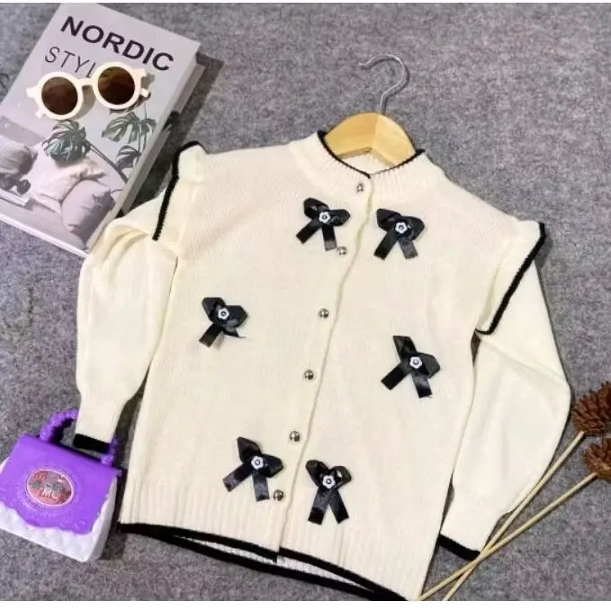 Poppy cardigan rajut anak model pita terbaru