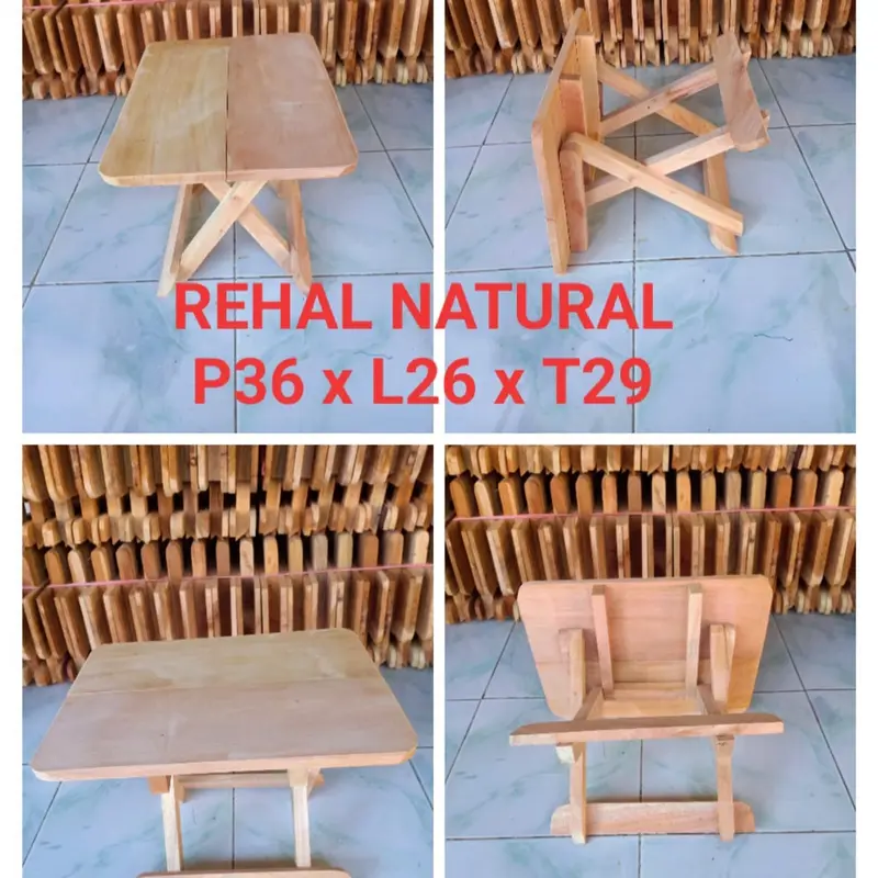 REHAL KAYU/MEJA LIPAT KAYU KUAT KOKOH ANTI RAYAP/MEJA NGAJI/TPA/MEJA LAPTOP/MEJA NGONTEN/MEJA KECIL PRAKTIS 2