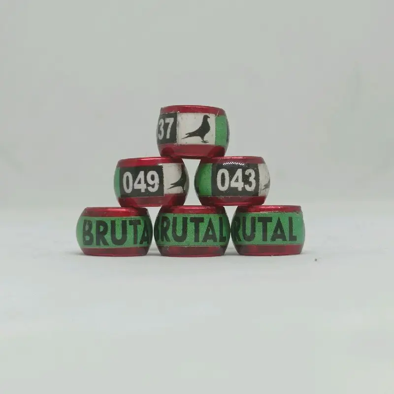 Ring Burung Merpati Donat Stiker 8.0mm 5pcs dengan Nama dan Nomor Seri Acak - Cincin, Resin 4