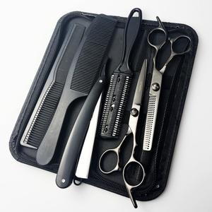 ヘアカット用はさみキット 6本セット プロフェッショナルヘアカットツールアクセサリー サロン＆ホーム用新技術はさみ＆ツールセット