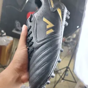 Sepatu bola minisoccer kulit WATS patriot SPECIAL BLACK free jahit, kaos kaki & deker original