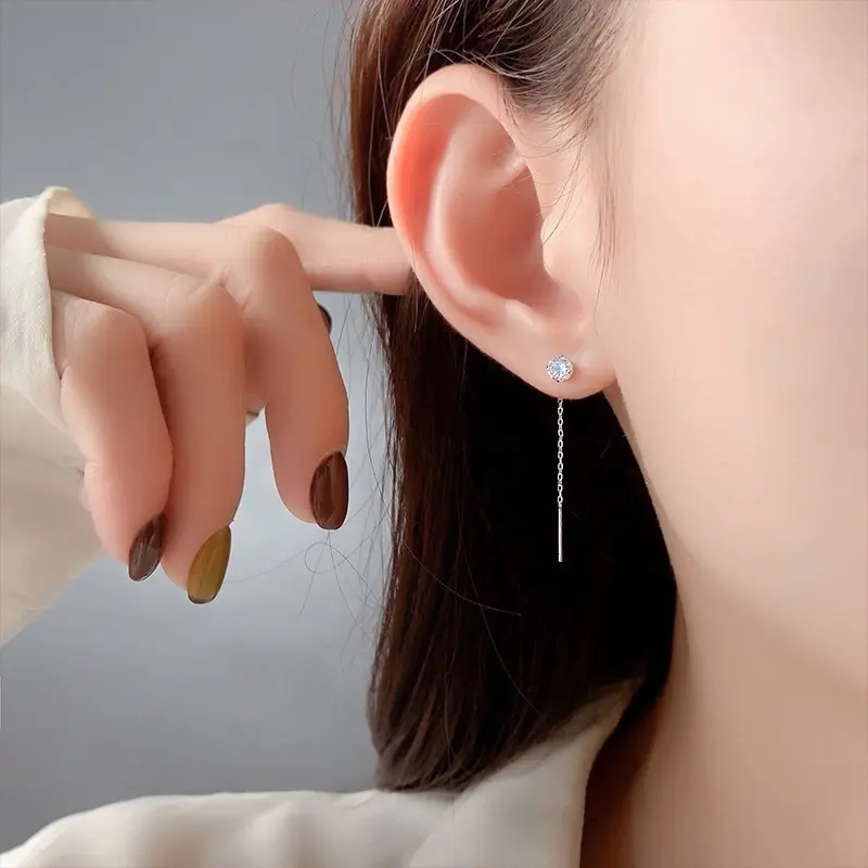 【BELI 1 PCS ANTING GRATIS 1 CINCIN】Anting Juntai Wanita Permata Cantik Dan Elegan Titanium Premium Asli Korean Style Terbaru