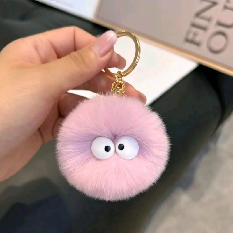 Keychain Bagchain Pom Pom Bulu Ganci Gantungan Kunci Lucu 6