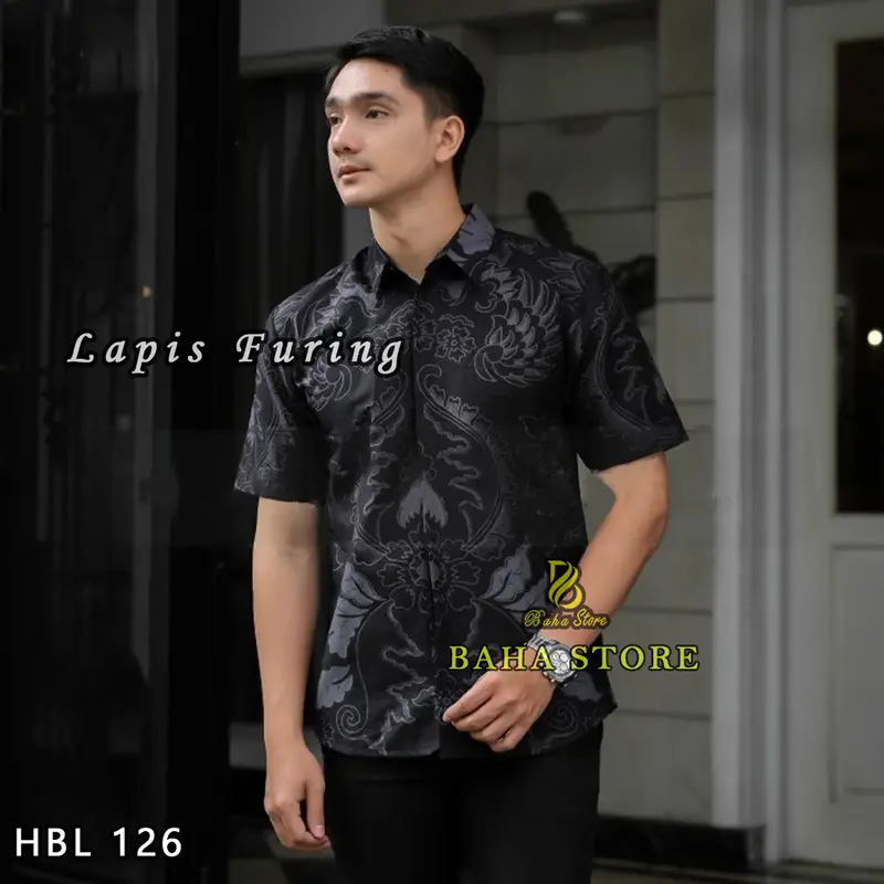 Full Lapis Furing Kemeja Batik Pria fit katun 0