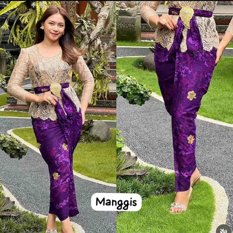 Kamen songket bordir bali katun endek tretes emas (kamen lembaran) + selendang // kain bali 0