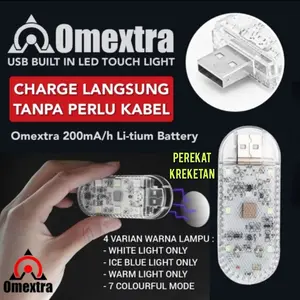 New LED USB Touch Light Omextra Lampu Sentuh Magnet Direct Charge Mode