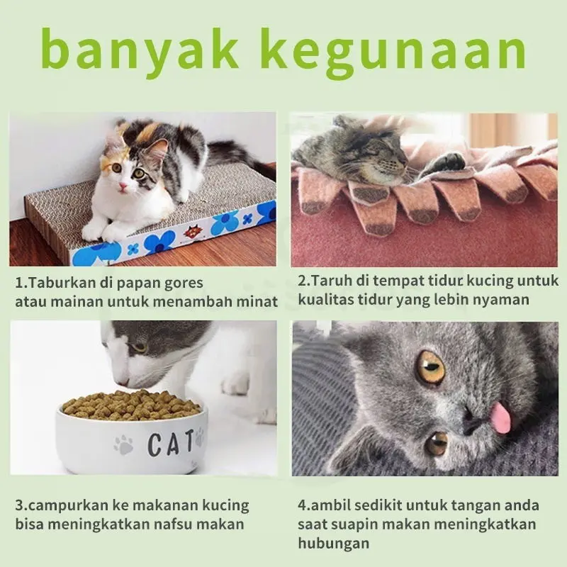 FOLOPETS Mainan Kucing Obat Catmint Penenang Serbuk Rumput Kering Cat nip Mint Stres Murah 2