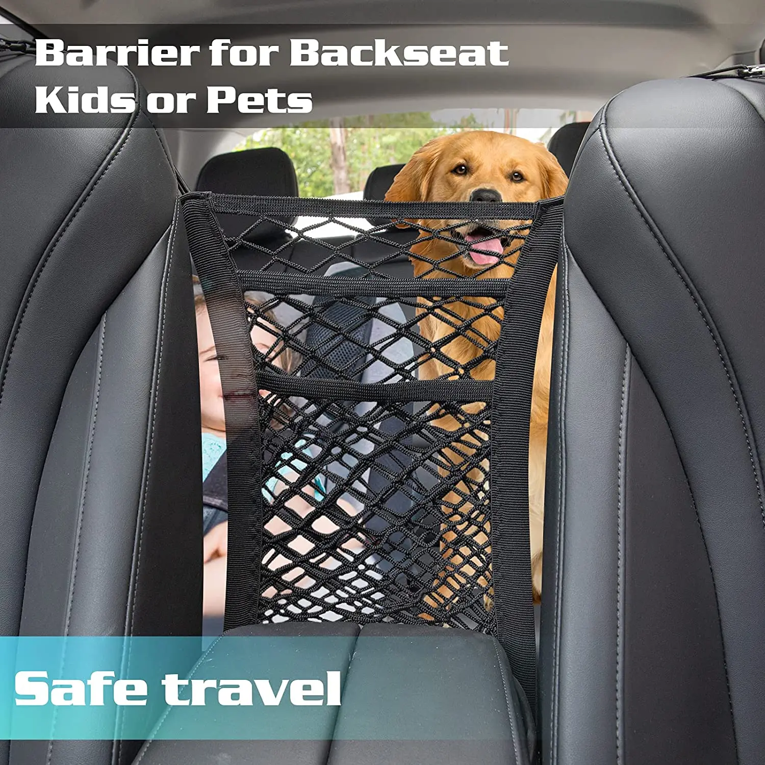 Vastsee Pagar Pembatas Anjing Mobil Elastic Mesh Fence Pet 3 Layer - YG05