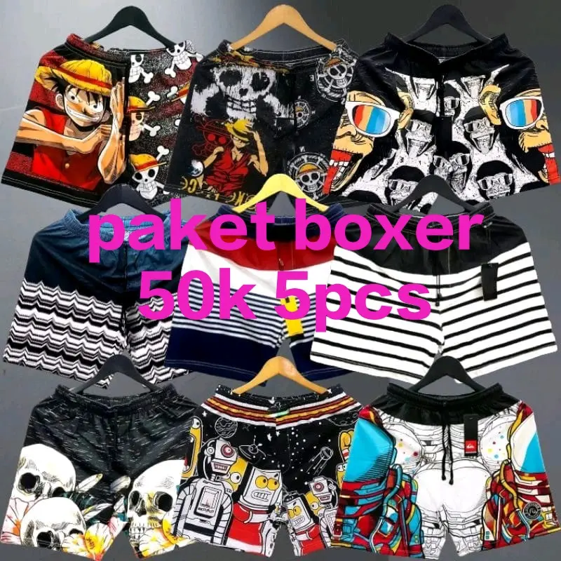 PAKET BOXER 50K DAPAT 5PCS/BOXER KARAKTER/BOXER FULL PRINT/BOXER SURFING/BOXER 0