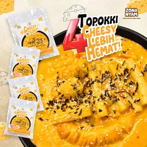 ZONA NYAM Paket Happy Pack 4pcs Toppoki Keju Cheesy Creamy - Tteokbokki Keju - Topokki Rose Keju Cheese