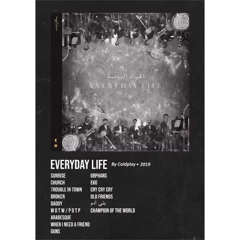 POSTER BAND COLDPLAY ALBUM EVERYDAY LIFE