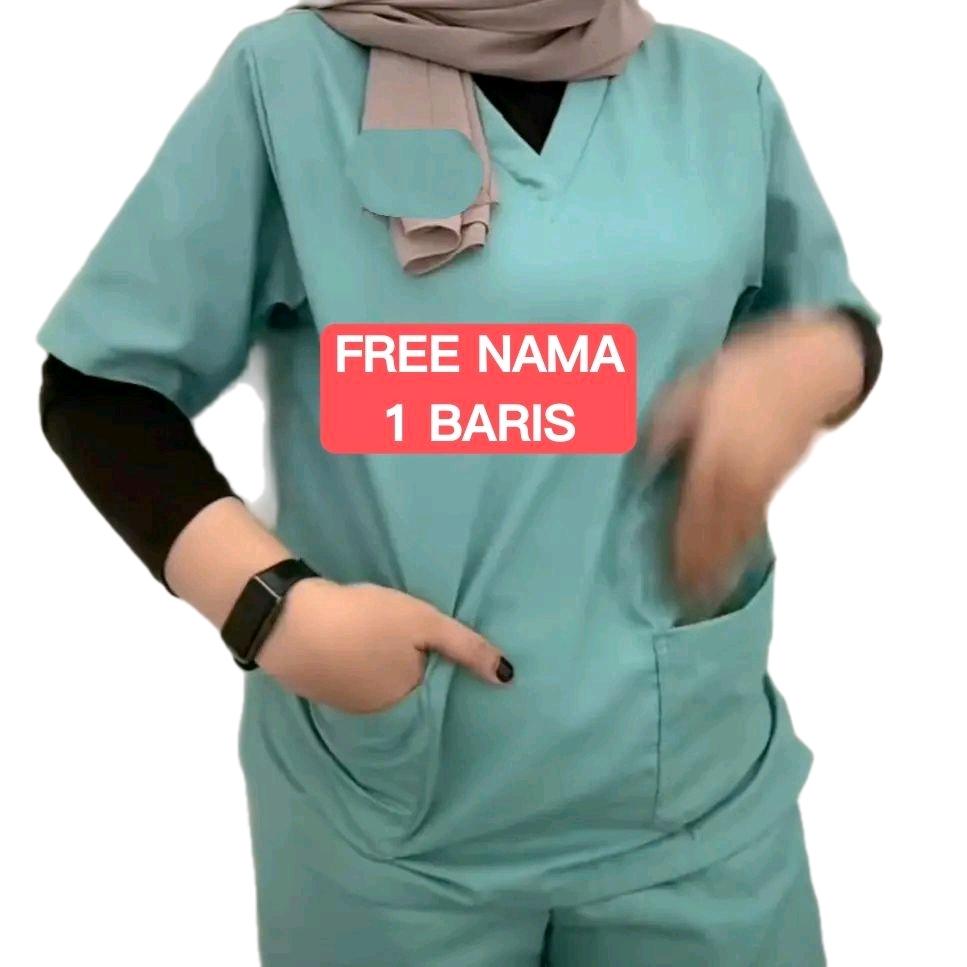 Toyobo Lengan Panjang Free Nama 1 Baris Baju Jaga Oka Ok Perawat - burgundy, S lengan panjang
