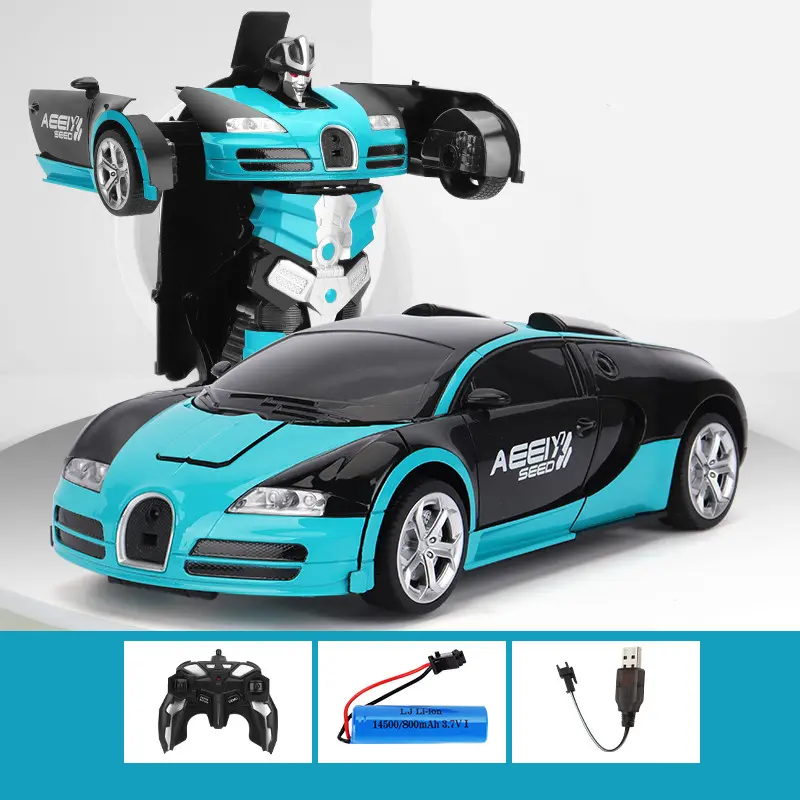 【Duffy toys】2.4G 1:14 Mobil Remote Control Besar Sport Car Robot Transformer / Rc Mobil Remote Transformer Robot / Rc Car Transformer / Mobil Remot Jadi Robot Baterai Cas / Mainan Autobot Remot Kontrol Mobil Berubah Jadi Robot / Anak Mainan Anak Laki Laki 6