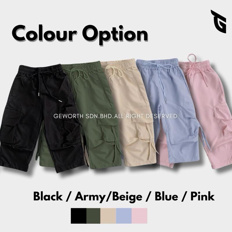 READY STOCK  Unisex Kids Stylish Cargo Pants  Seluar Cargo Budak Lelaki Dan Perempuan Kid Pants Seluar Panjang Budak