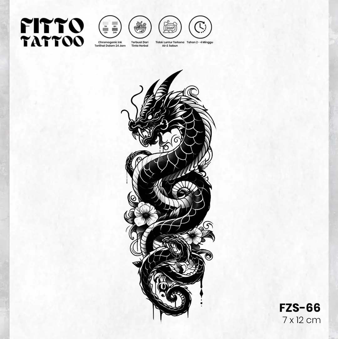 tato temporer premium semi permanen tattoo fruit ink tatto naga ular cobra Tatoo Temporary