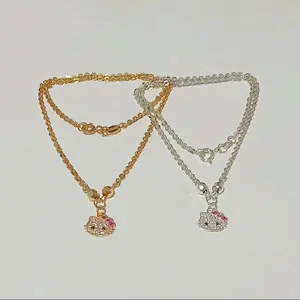 KALUNG ANAK HELO KITTY MATA NORI FANCY (PERAK 925)