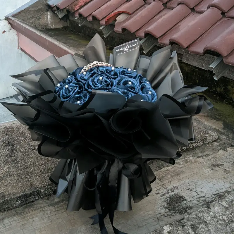 Round Buket pita satin/buket pita/bouquet BYDIY 4
