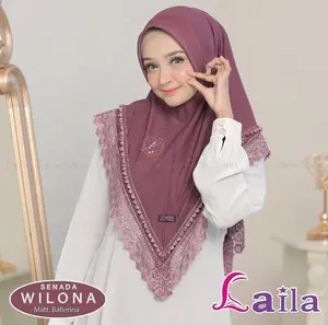 Laila Hijab Instan Wilona Renda Bahan Jersey Ori Laila Nyaman & Elegan Cocok untuk Berbagai Kesempatan