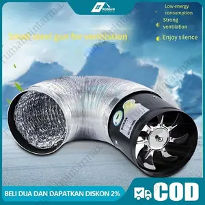 4 INCH/6INCH Metal Inline Duct Fan Booster Exhaust Blower Air Cooling Vent 220V 25W 100MM Toilet Dapur Restoran Udara Hisap Angin Ventilasi
