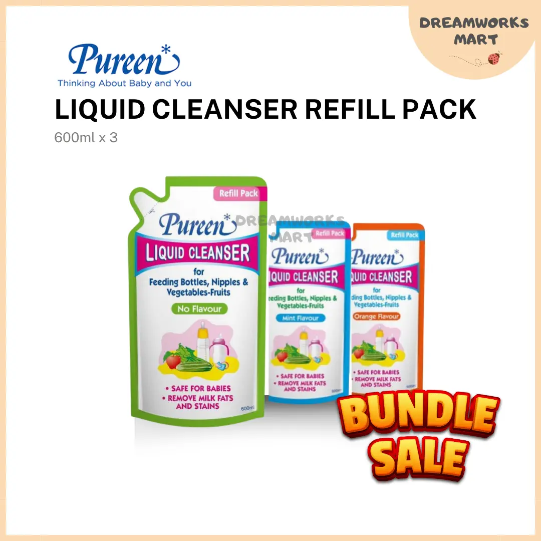 [Bundle of 3] Pureen Liquid Cleanser Refill 600ml x 3 Packs