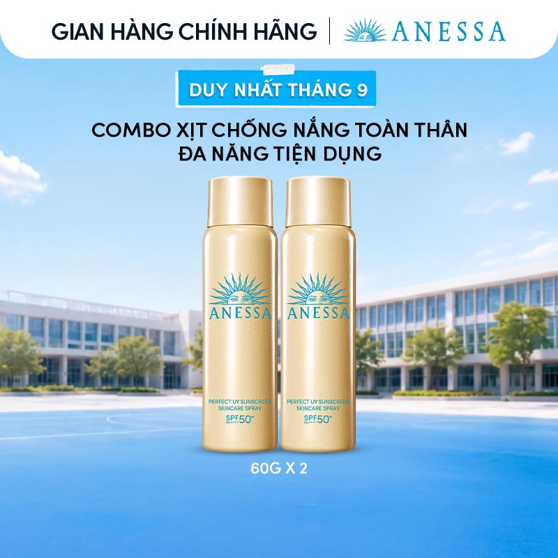Combo Xịt chống nắng dưỡng da đa năng tiện dụng bảo vệ hoàn hảo Anessa Gold…