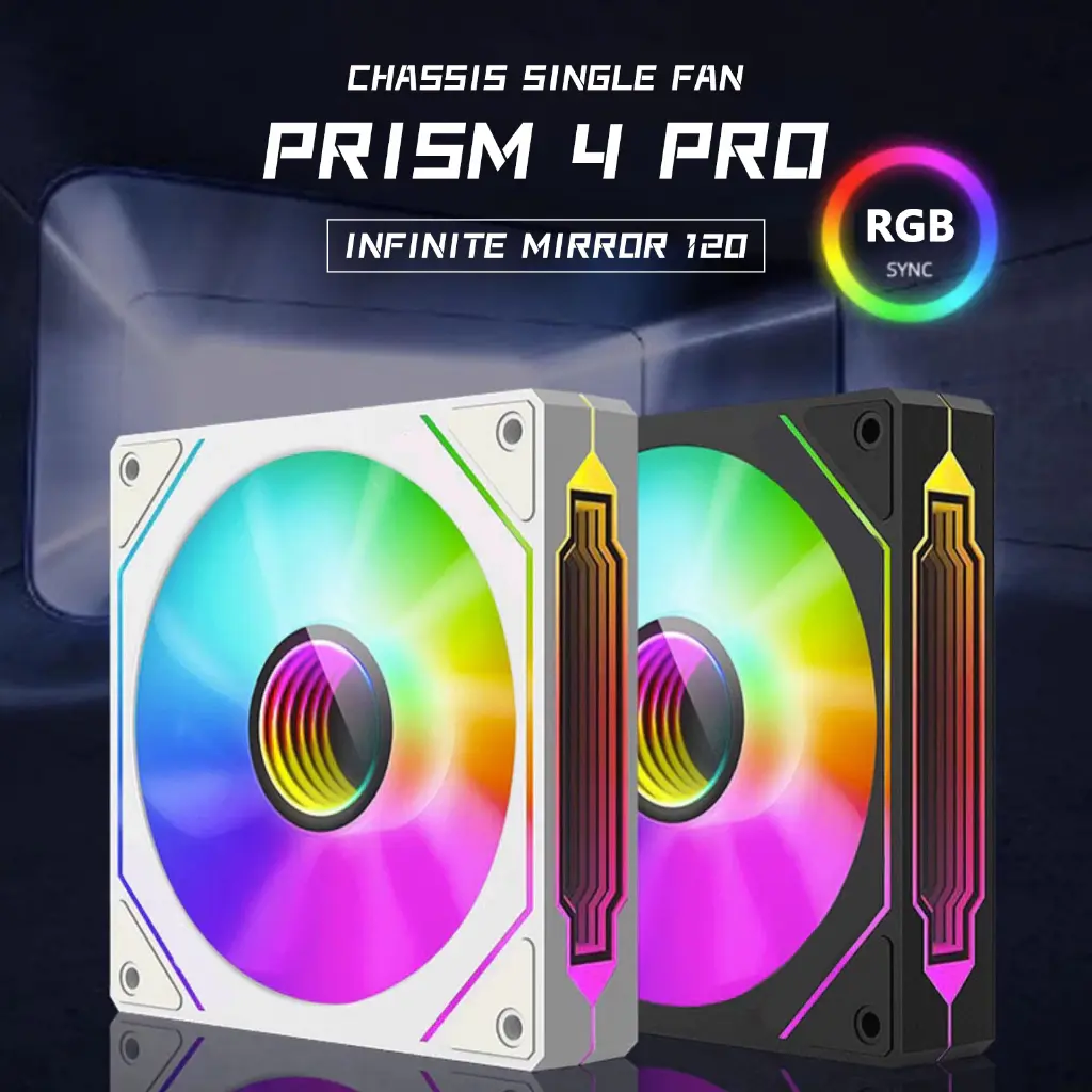 [Ready Stock]Ling Jing PRISM GEN4 PRO ARGB Fan Casing Fan 120mm PWM 5V 3PIN SYNC Hola Gaming Desktop 12CM PC Case Fan