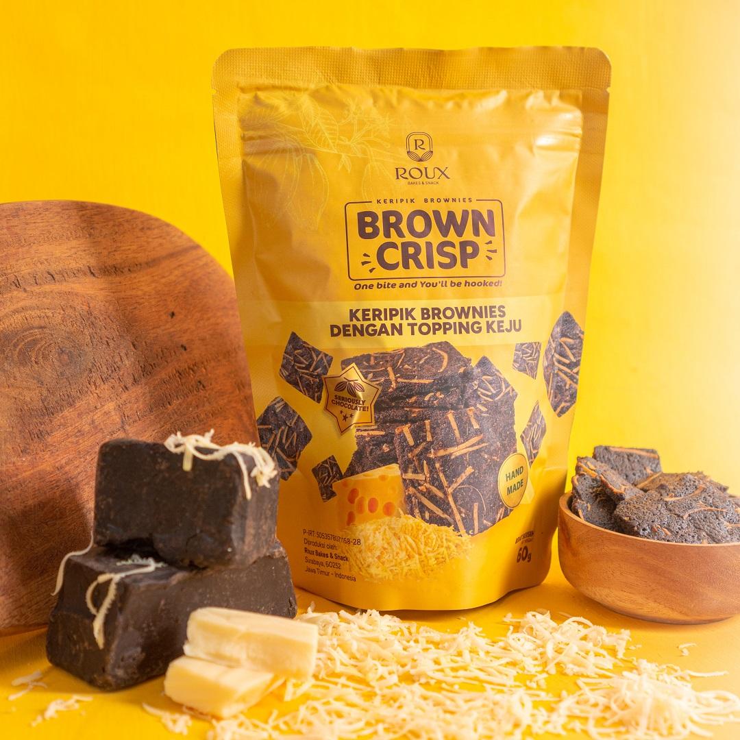 Brown Crisp - Keripik Brownies / Brownies Crispy / Bronis / Brownis Kering (60g) - Almond